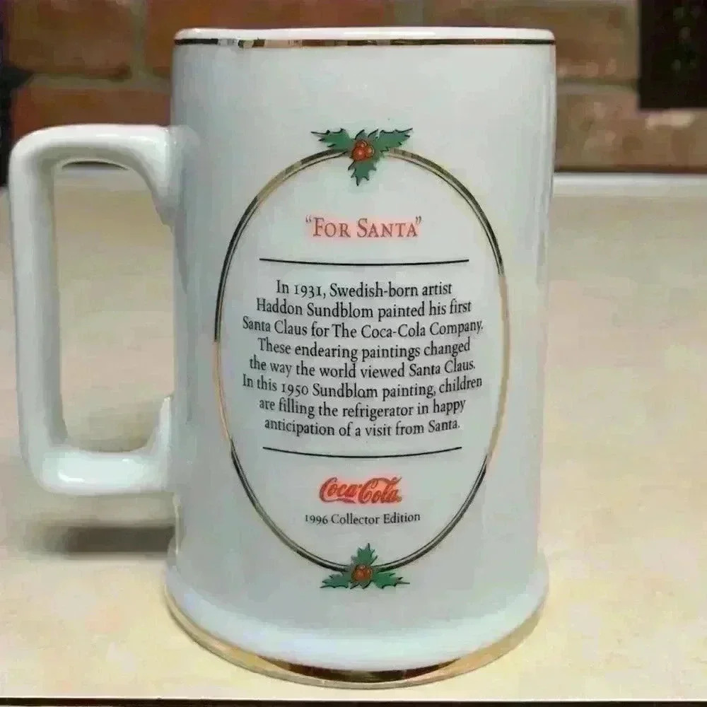 Vintage Set of 4 1996 Coca Cola "For Santa" Christmas Mugs/Tankards/Coffee/Tea - Picture 4 of 9